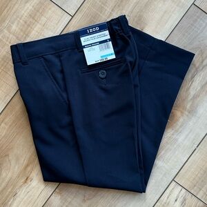 Izod Navy Flat Front Stretch Pants